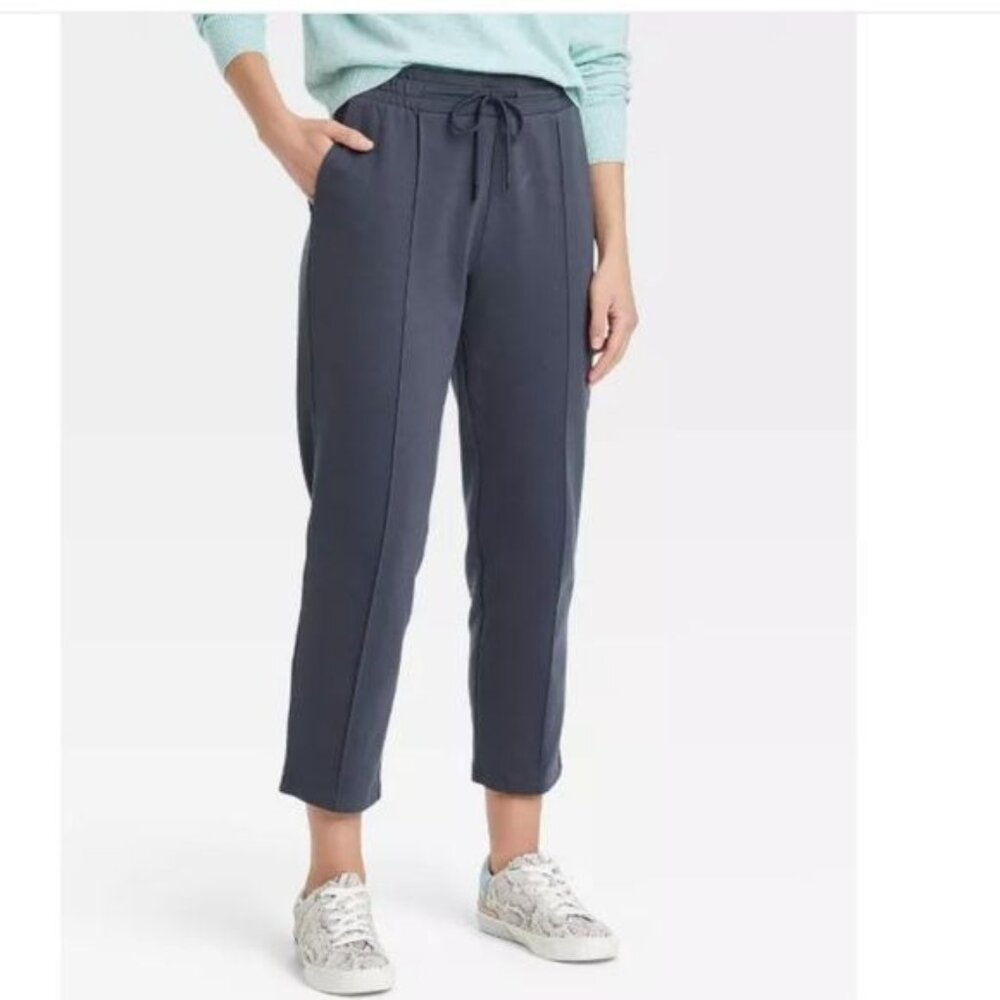 A New Day Womens cream  Drawstring Waist Tapered Pants Size S Cotton Blend